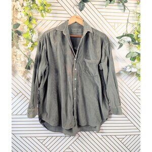Frank & Eileen Shirt GREEN Eileen Relaxed Fit Corduroy Button Casual XS READ